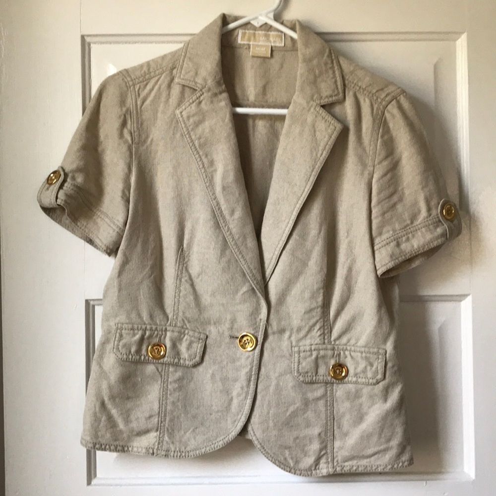 Michael Kors Tan Linen Jacket